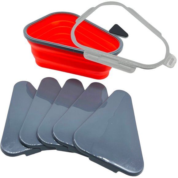 Collapsible Silicone Pizza Slice Storage Container Reusable Snap Lid Gift - Picture 3 of 16